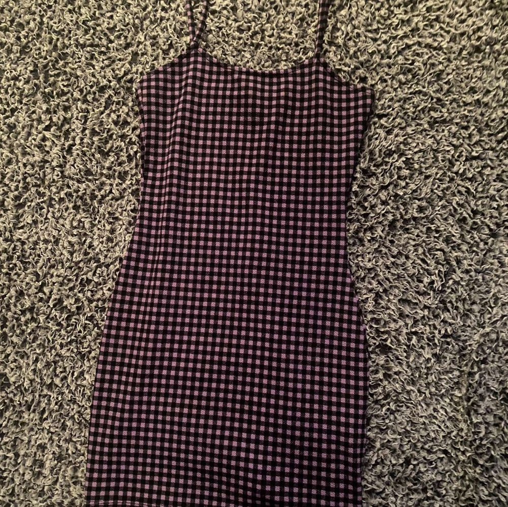 Black and purple dress checkered